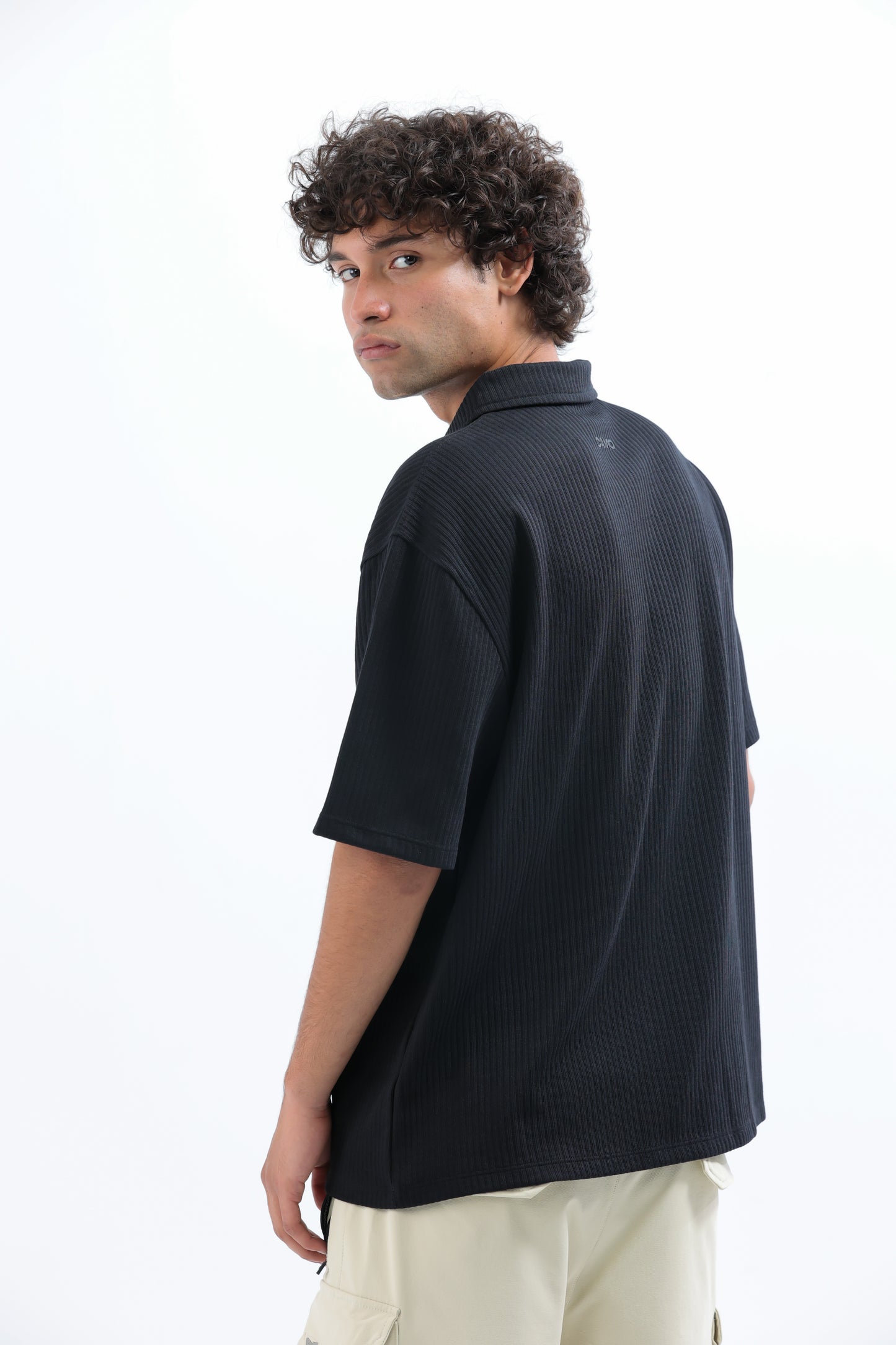 Black Horizon Half-Zip Polo