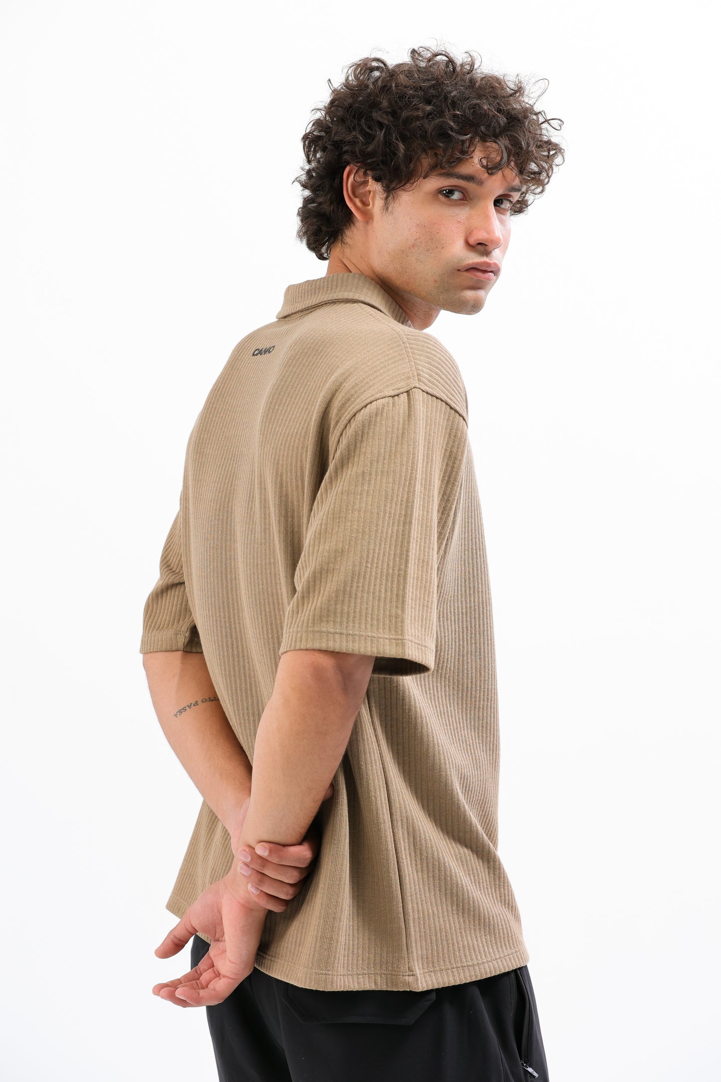 Latte Horizon Half-Zip Polo