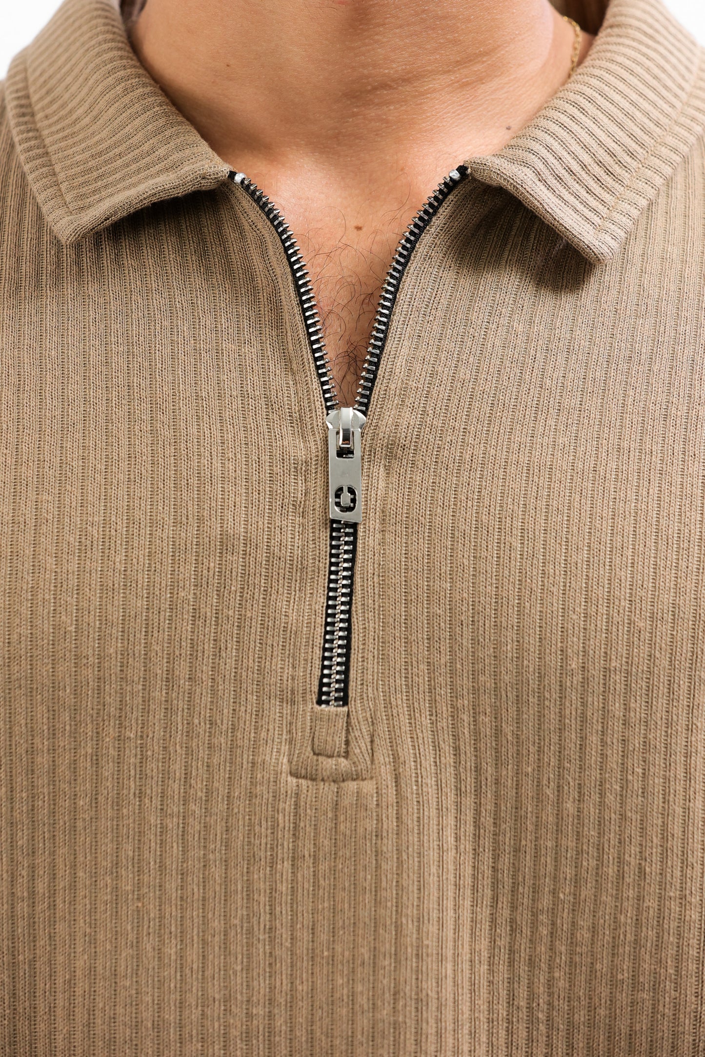 Latte Horizon Half-Zip Polo