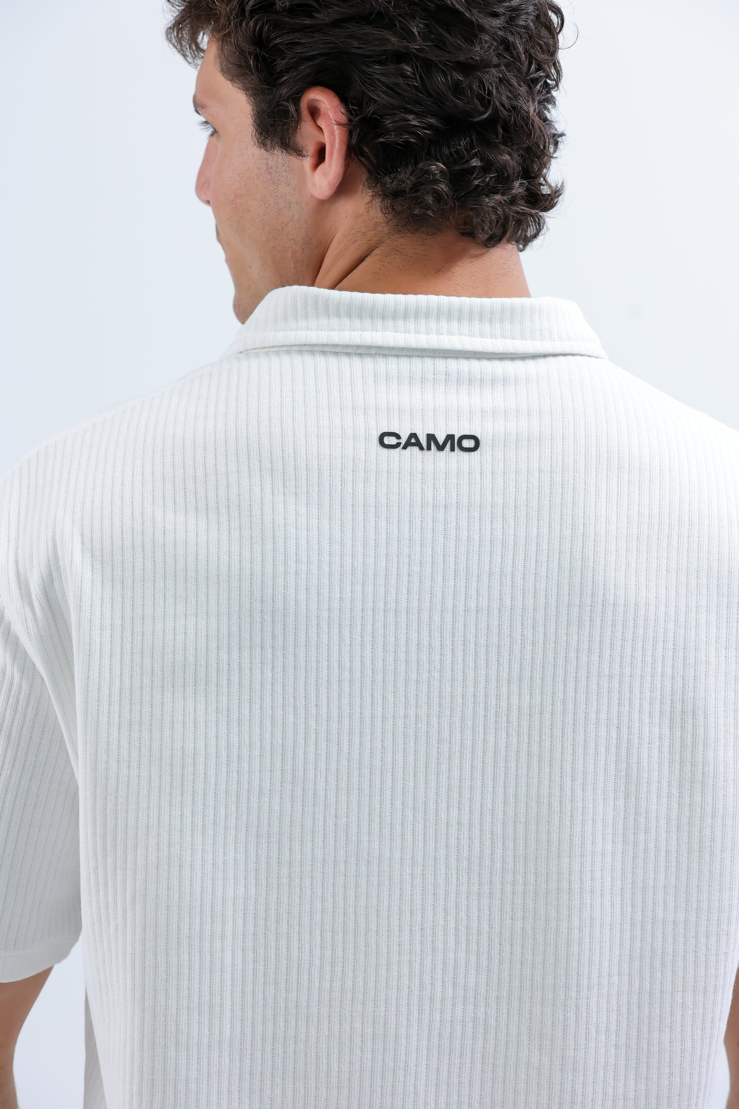 White Horizon Half-Zip Polo