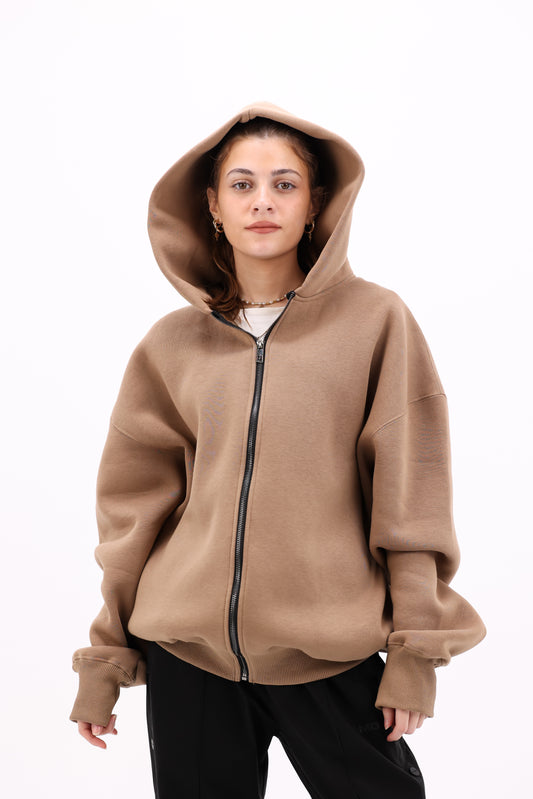 Initial Oversize Zip Hoodie