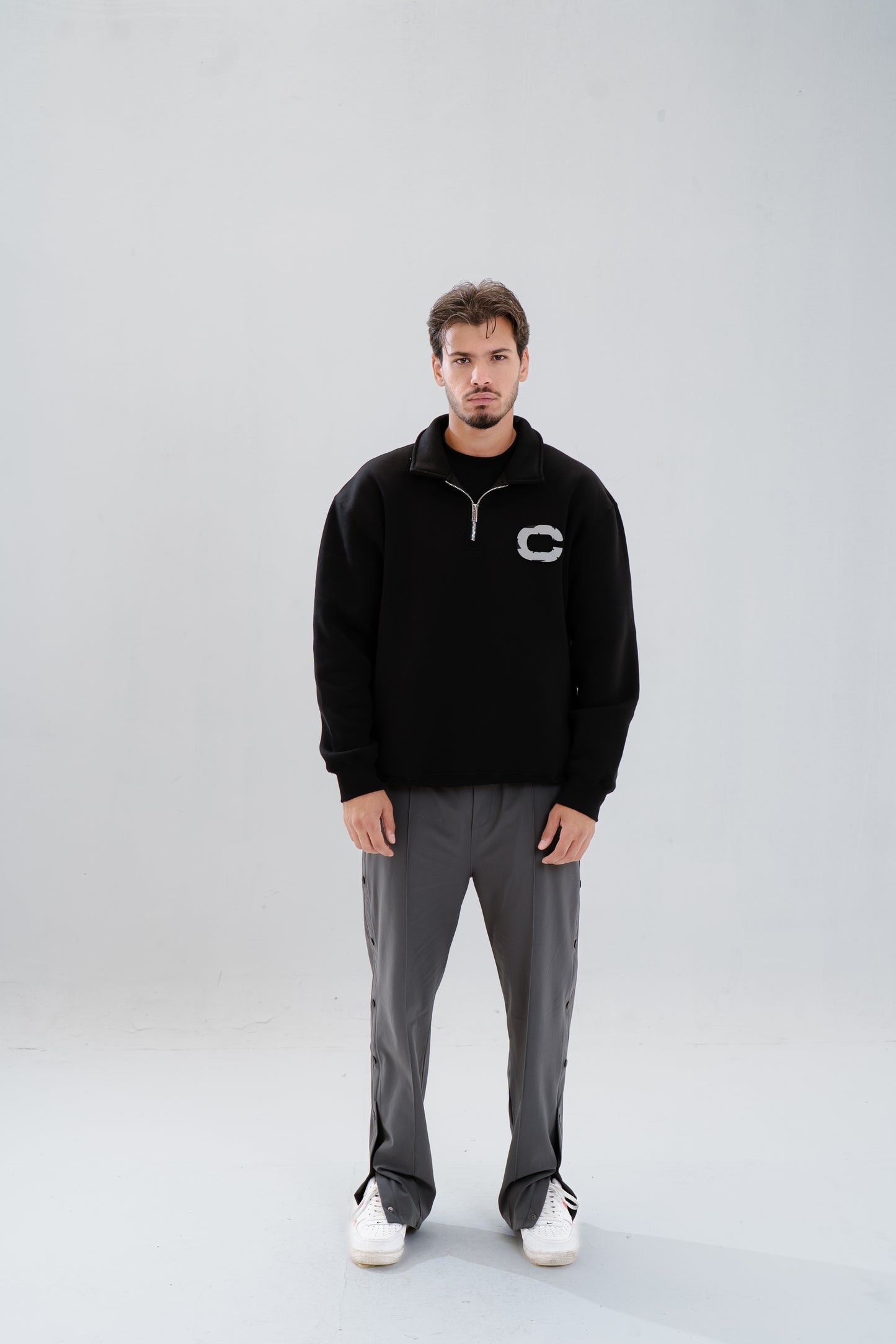 Black Patch Up Sweatshirt