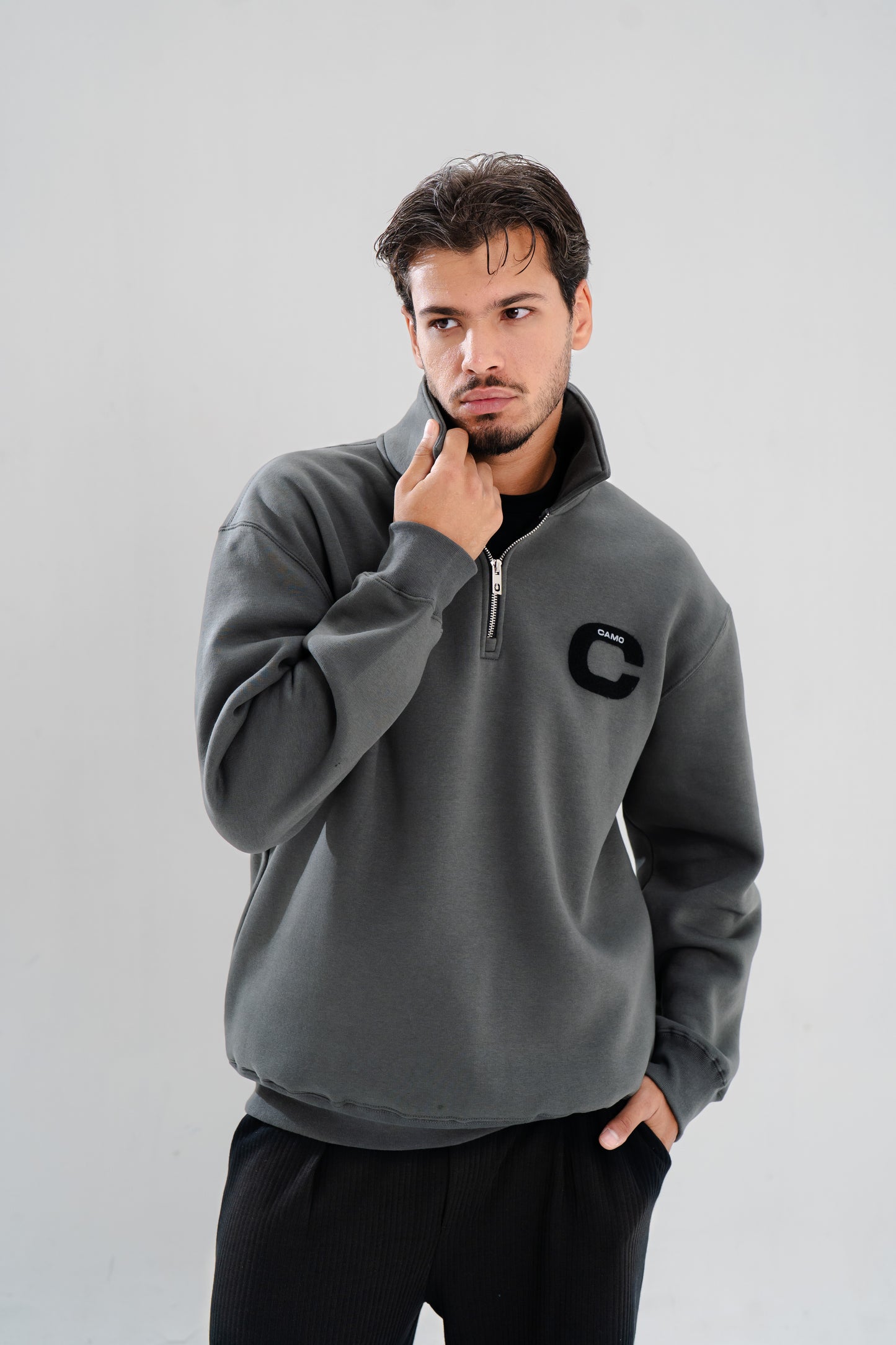 Grey Patch Up Sweatshirt