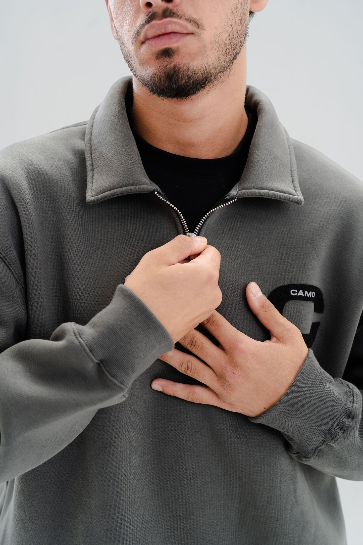 Grey Patch Up Sweatshirt