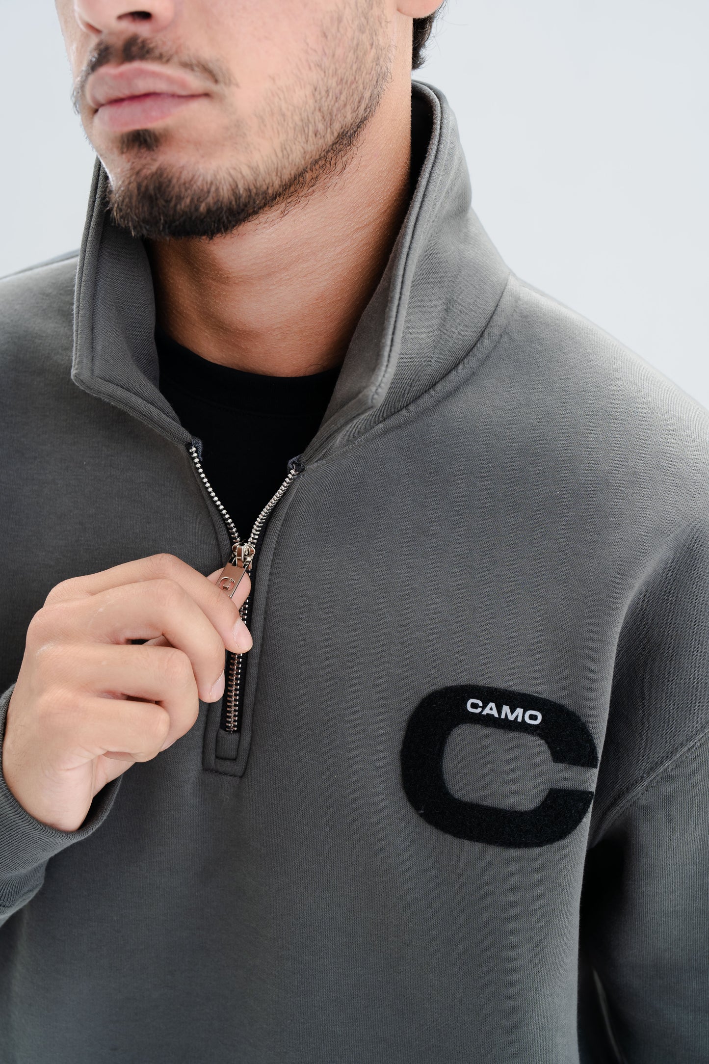 Grey Patch Up Sweatshirt