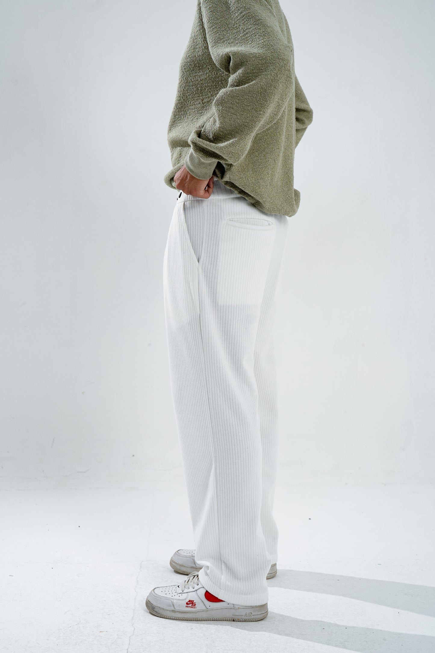 White Off Duty Knit Pants