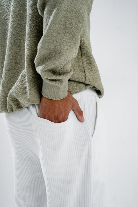 White Off Duty Knit Pants