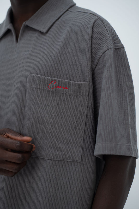 Charcoal Grey Co-Ord Polo Set