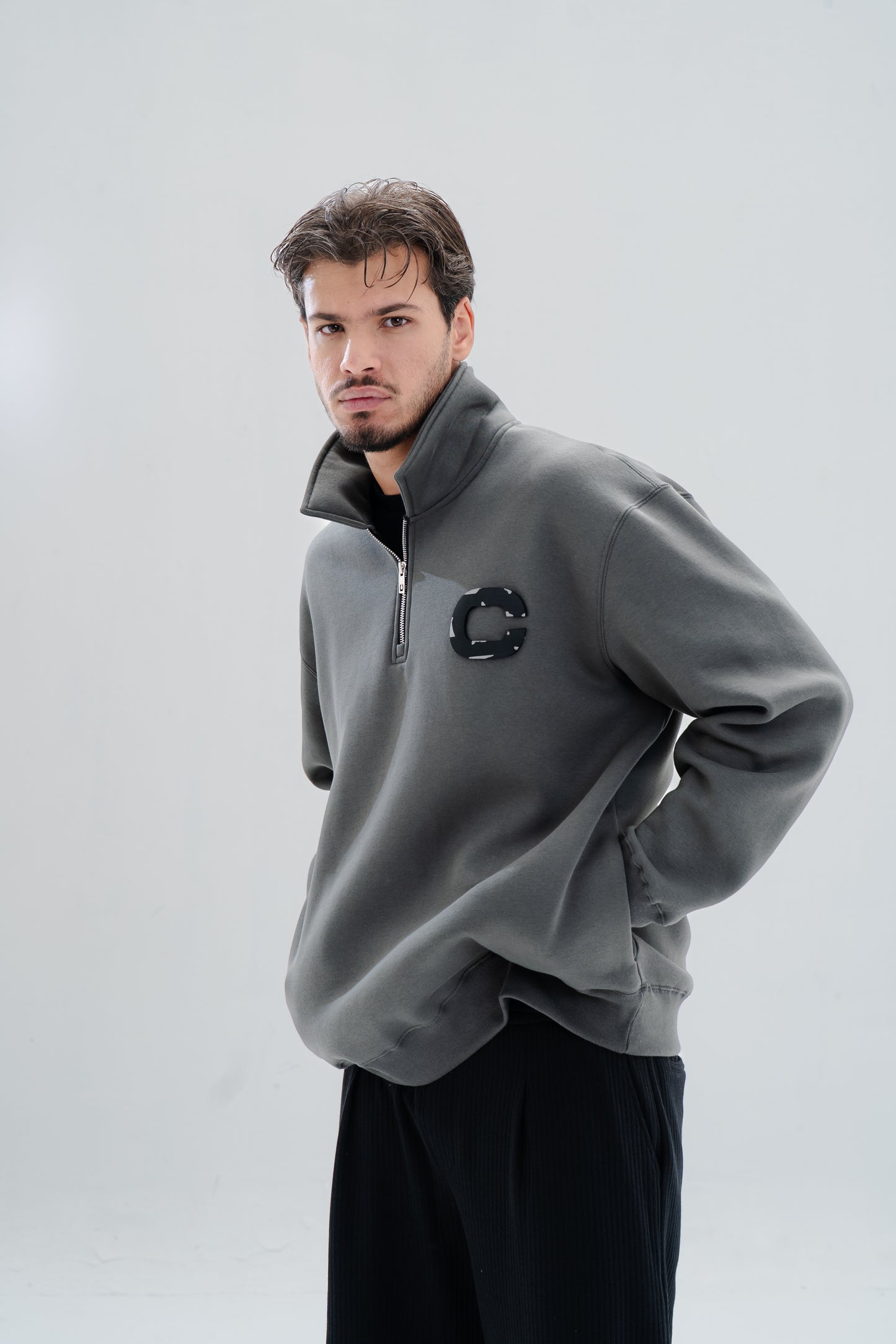 Grey Patch Up Sweatshirt