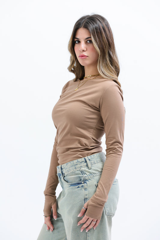Beige Everywear Longsleeved Top