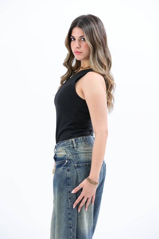 Black Everywear Sleeveless Body Suit