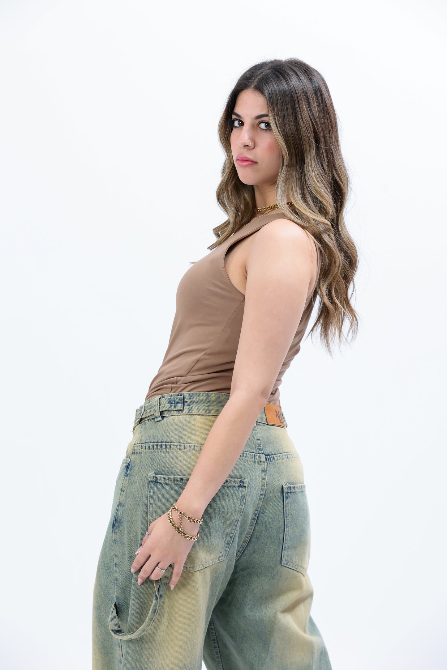 Beige Everywear Sleeveless Body Suit