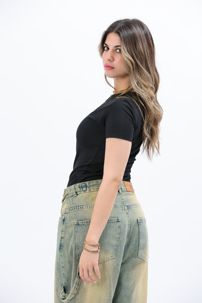 Black Everywear Shortsleeved Top