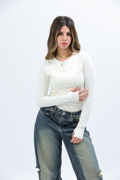 White Everywear Longsleeved Top