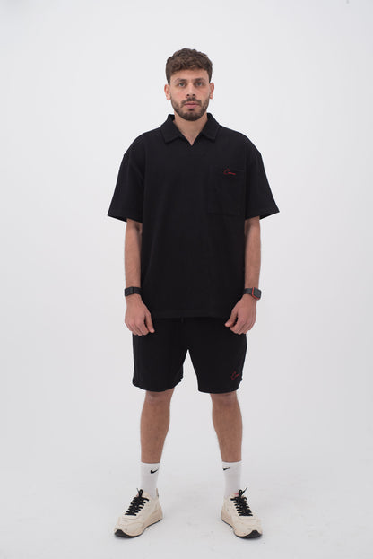 Black Co-Ord Polo Set
