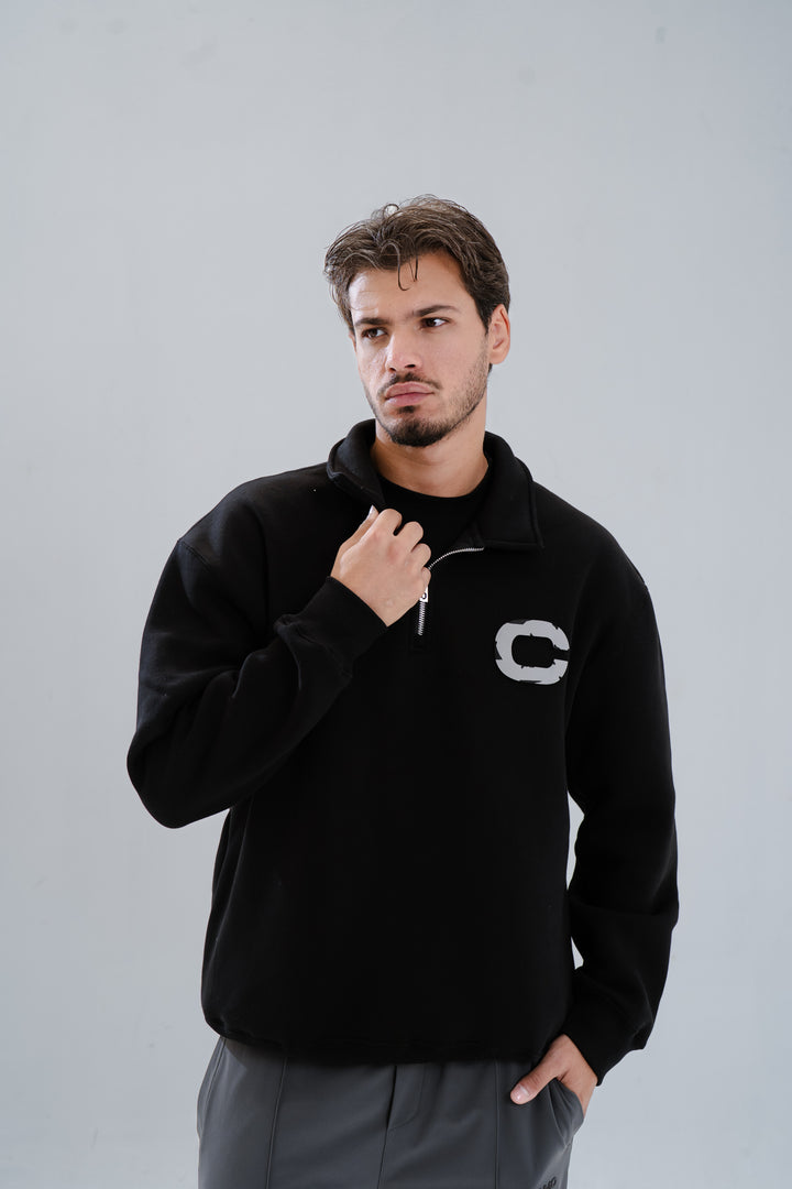Black Patch Up Sweatshirt