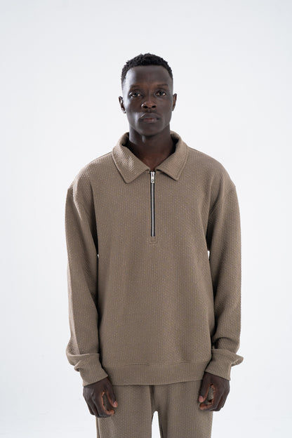 Latte Jacq Zip Sweatshirt