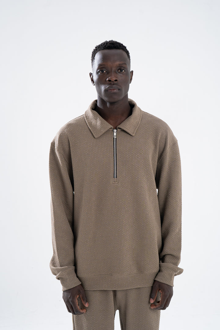 Latte Jacq Zip Sweatshirt