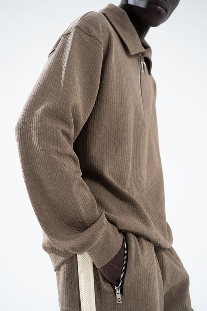 Latte Jacq Zip Sweatshirt