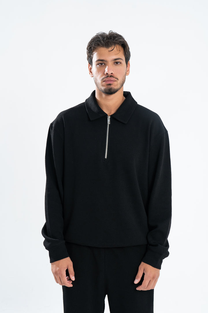 Black Jacq Zip Sweatshirt
