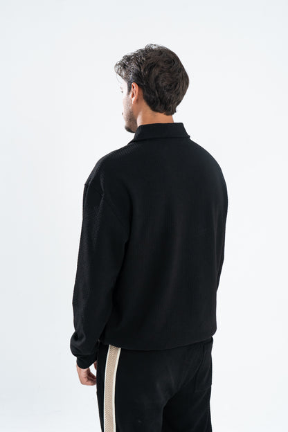 Black Jacq Zip Sweatshirt