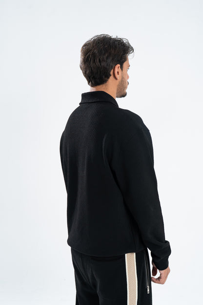 Black Jacq Zip Sweatshirt