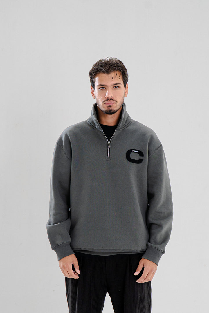 Grey Patch Up Sweatshirt