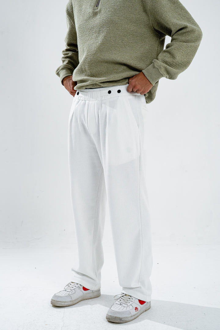 White Off Duty Knit Pants