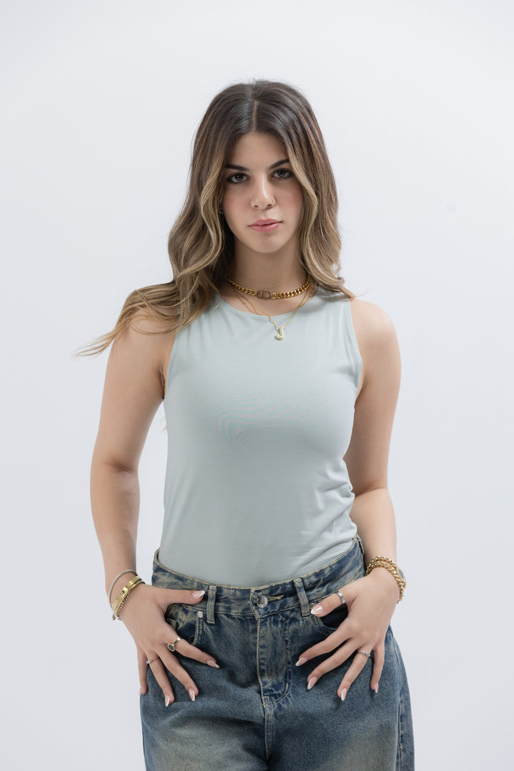 Grey Everywear Sleeveless Body Suit