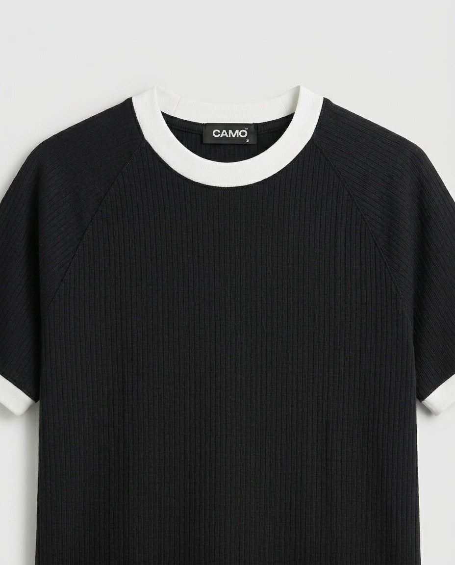 Knitted Ringer T-Shirt