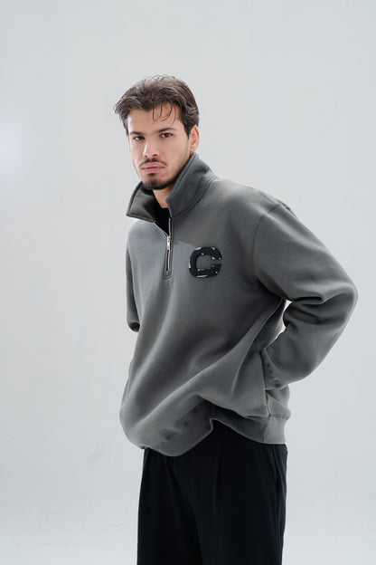 Grey Patch Up Sweatshirt