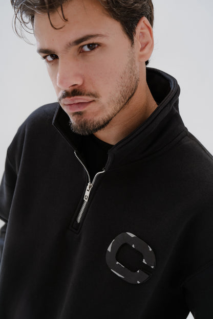 Black Patch Up Sweatshirt