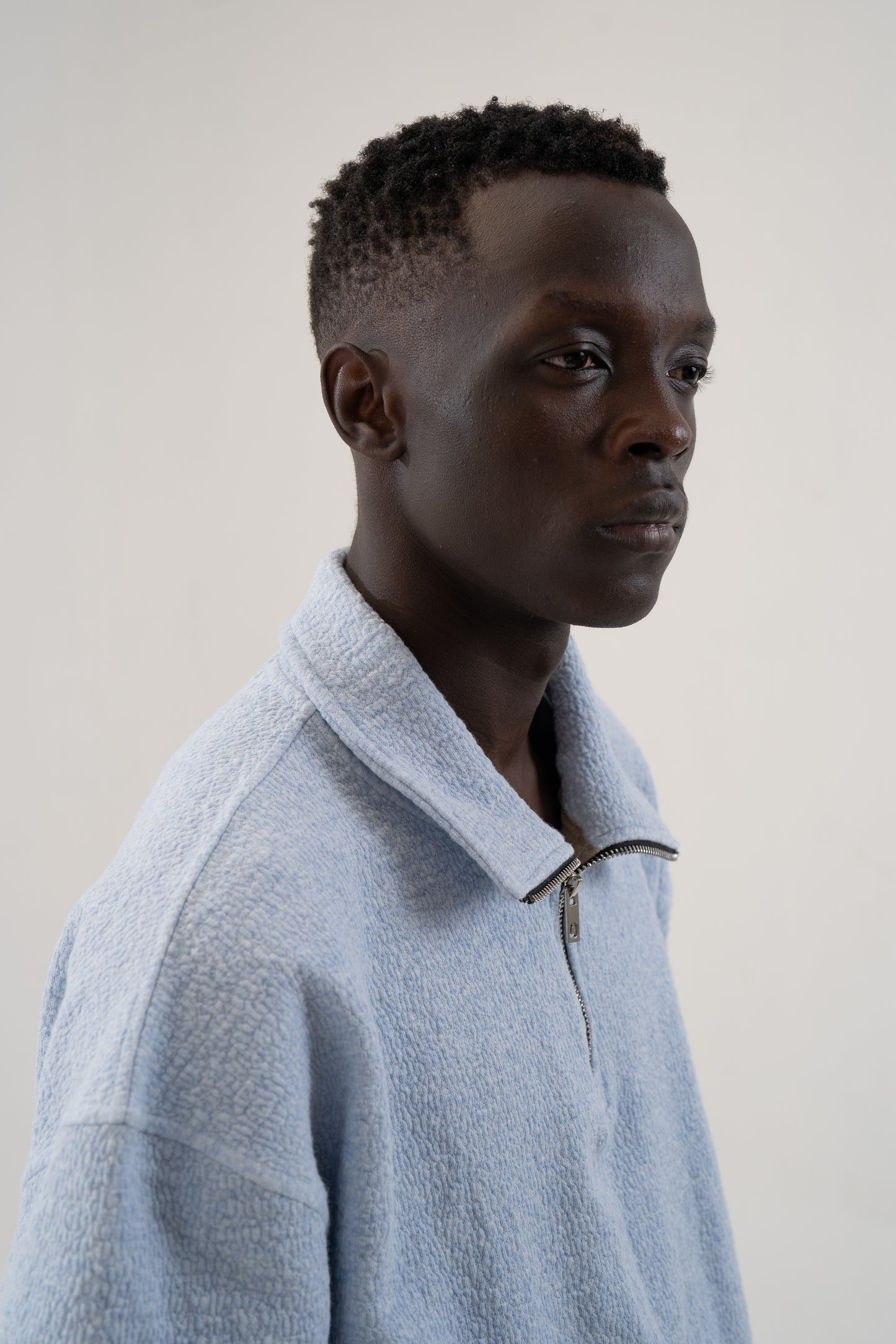 Ice Blue Cloudy Zip Sweatshirt