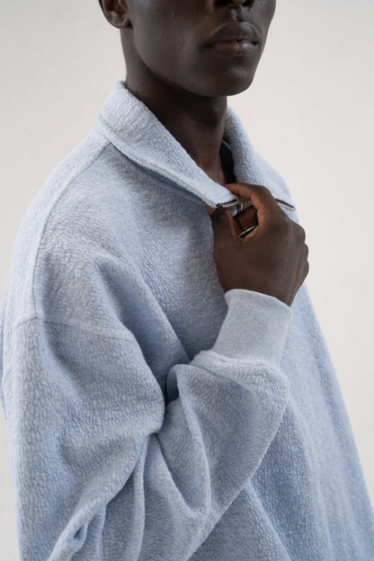 Ice Blue Cloudy Zip Sweatshirt