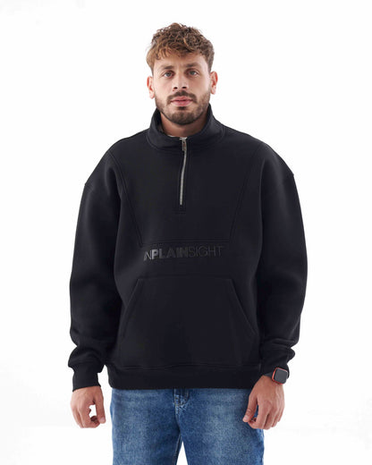 Half-Zip Stand Collar Sweatshirt