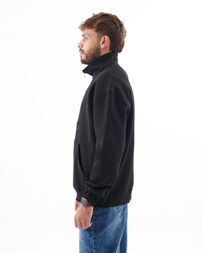 Half-Zip Stand Collar Sweatshirt