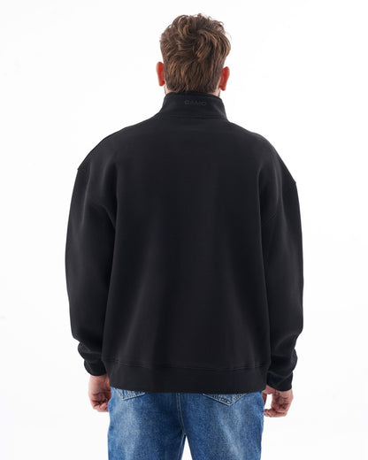 Half-Zip Stand Collar Sweatshirt