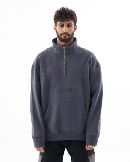 Half-Zip Stand Collar Sweatshirt