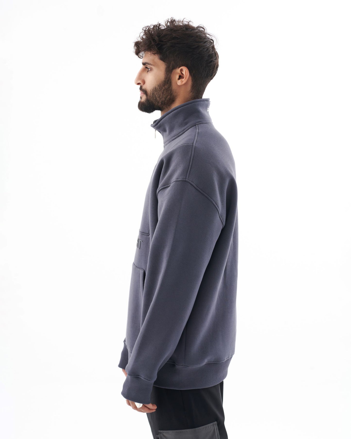 Half-Zip Stand Collar Sweatshirt