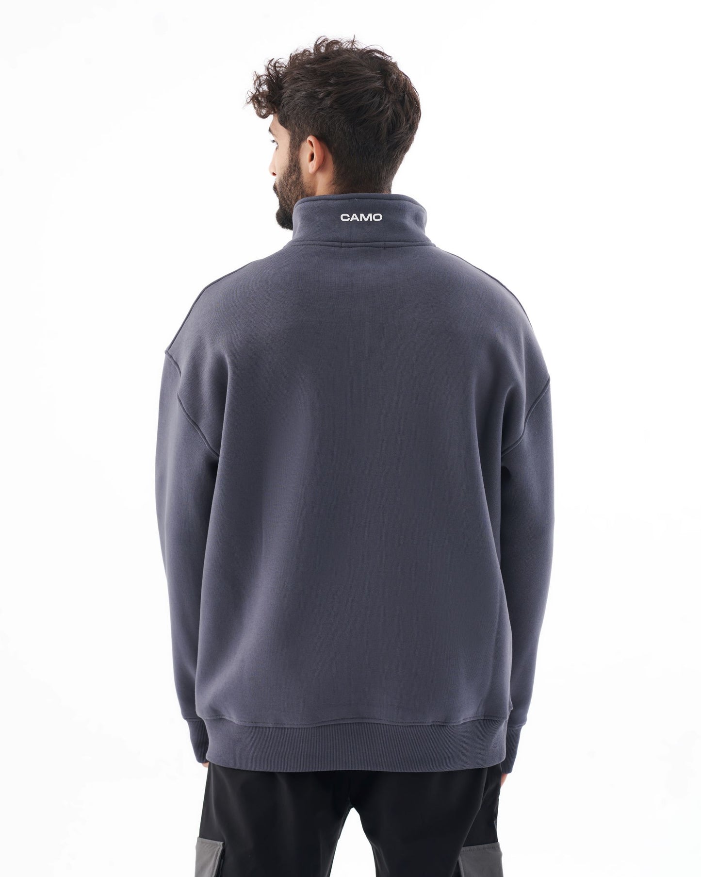 Half-Zip Stand Collar Sweatshirt