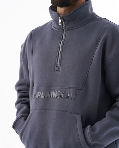 Half-Zip Stand Collar Sweatshirt