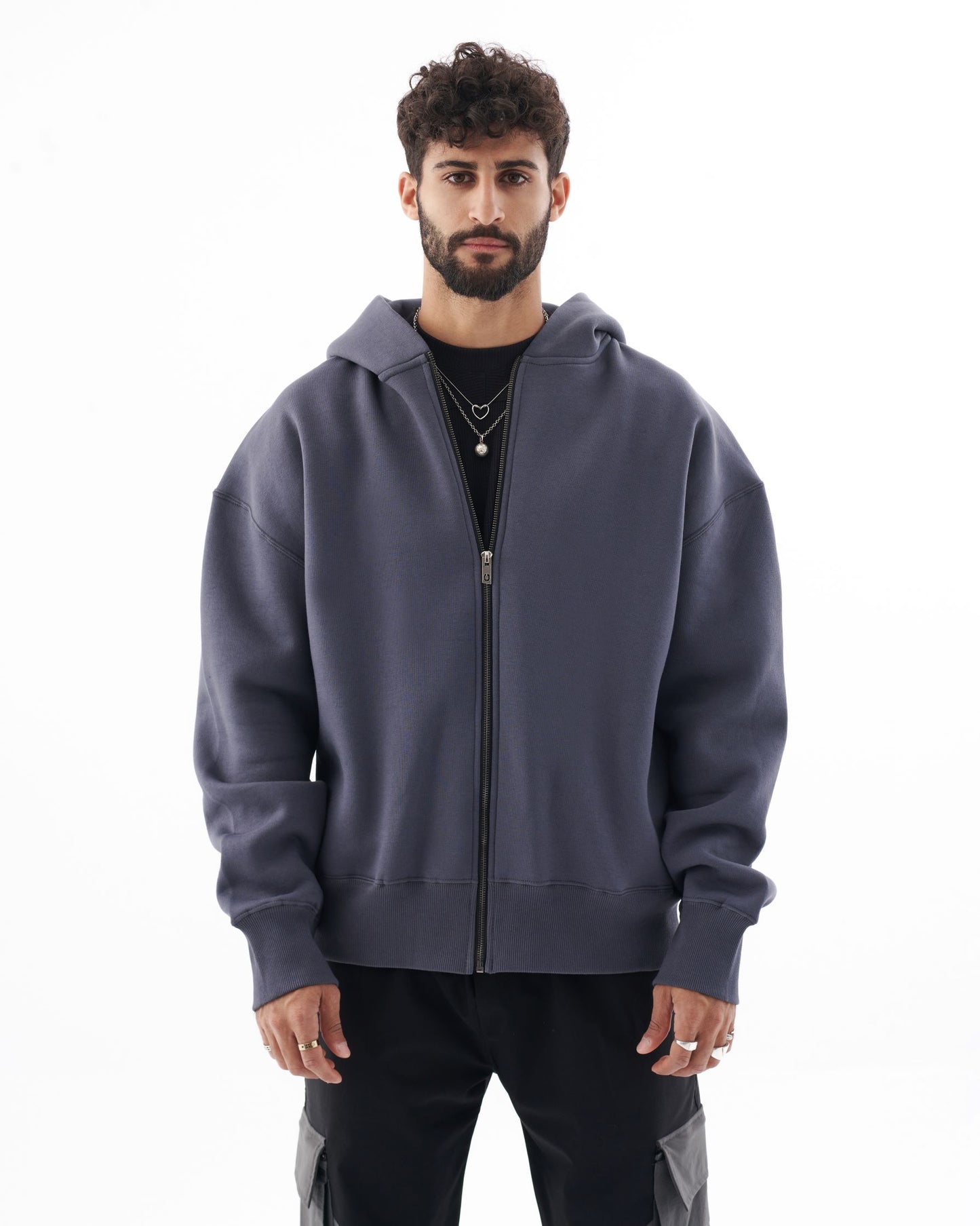 Initial Oversize Zip Hoodie