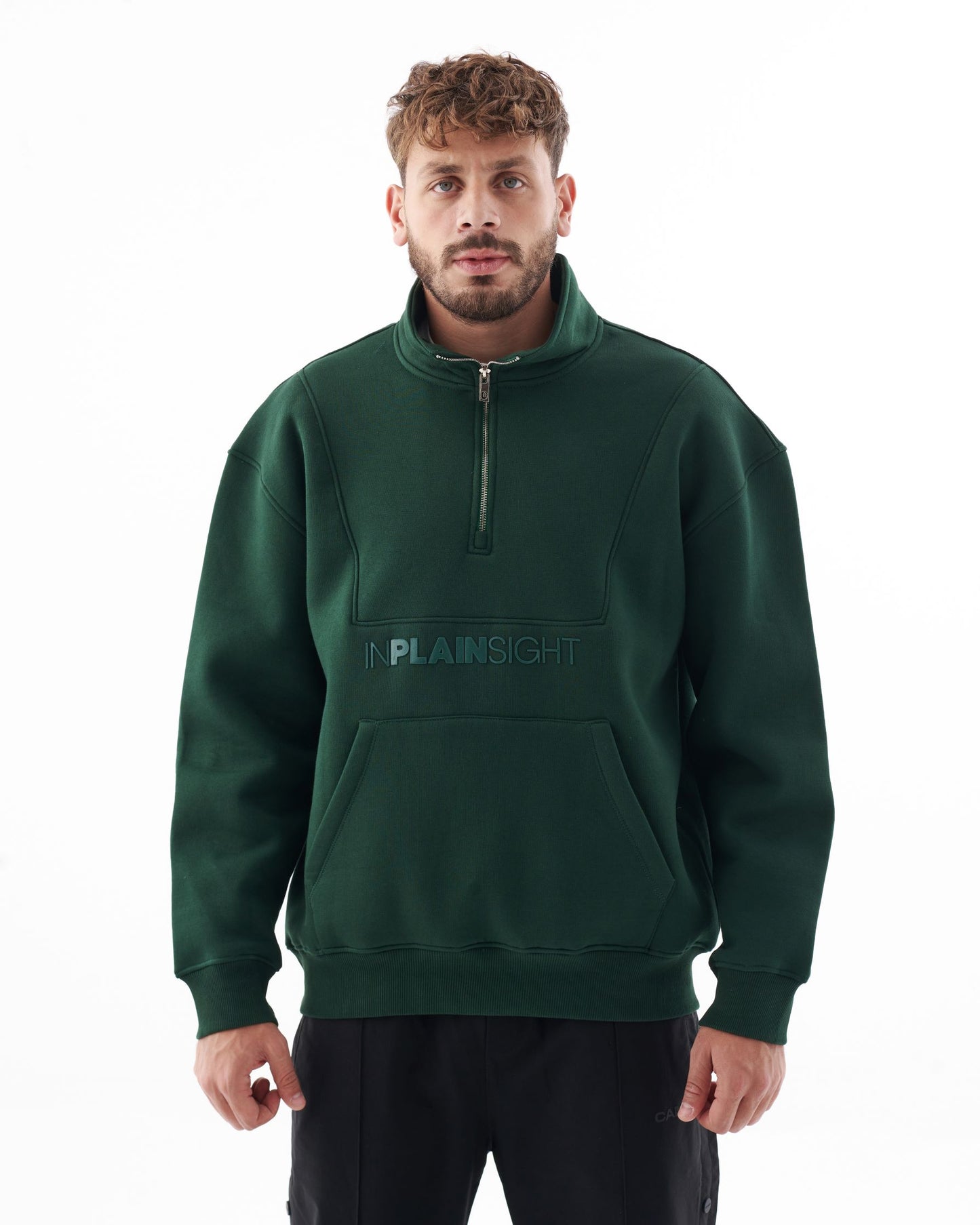 Half-Zip Stand Collar Sweatshirt