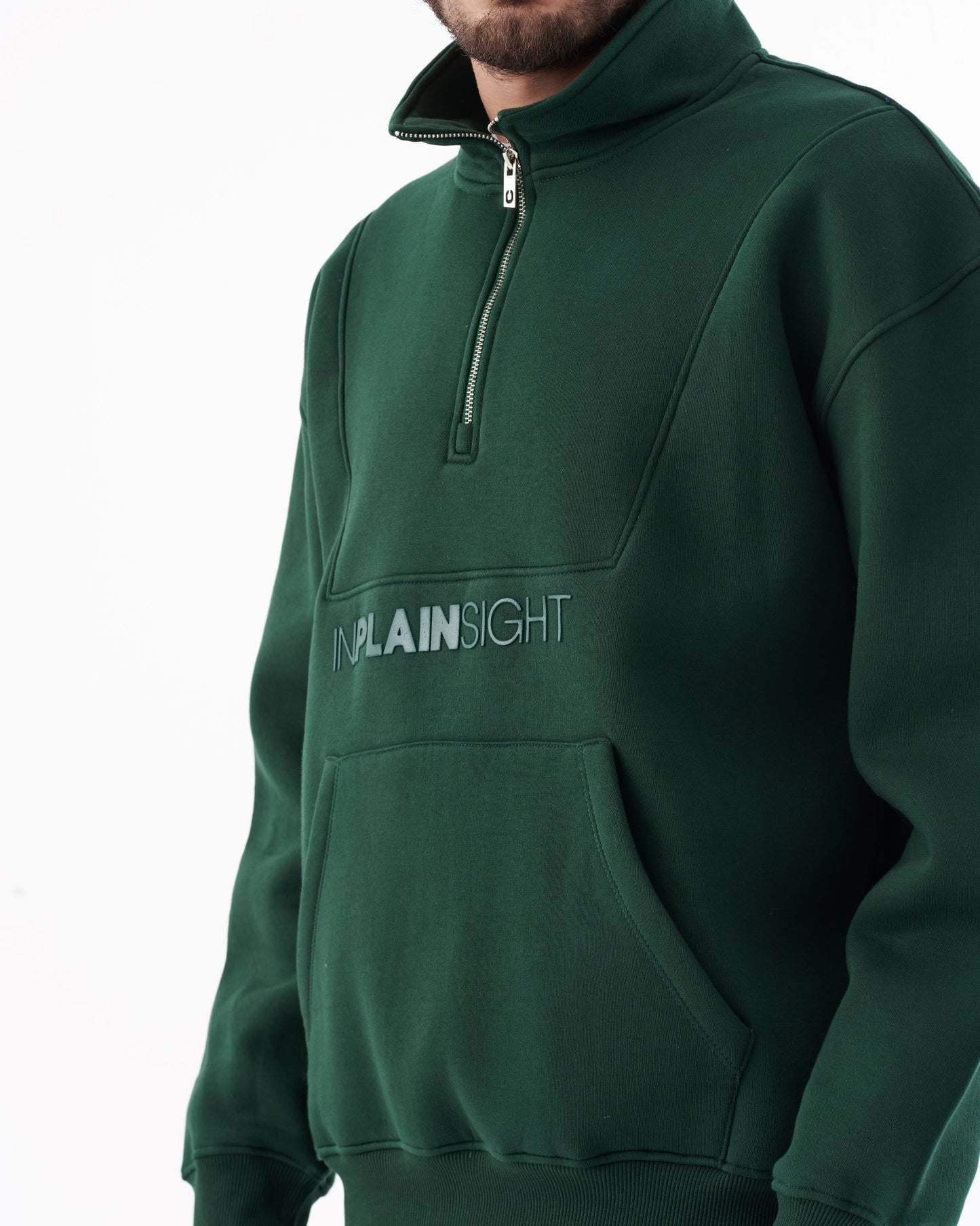 Half-Zip Stand Collar Sweatshirt