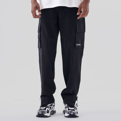 Black Zipper Cargo Pants