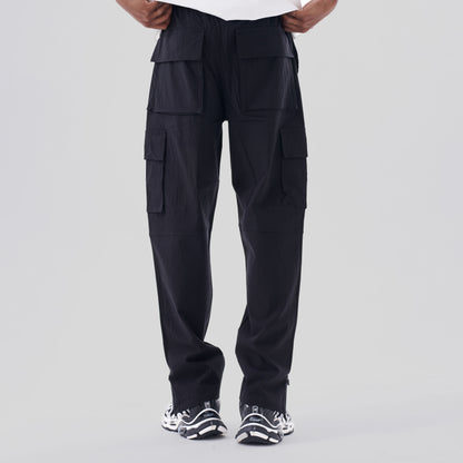 Black Zipper Cargo Pants