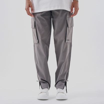 Grey Zipper Cargo Pants