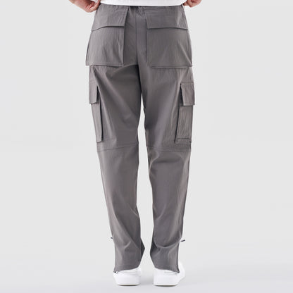 Grey Zipper Cargo Pants