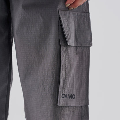 Grey Zipper Cargo Pants