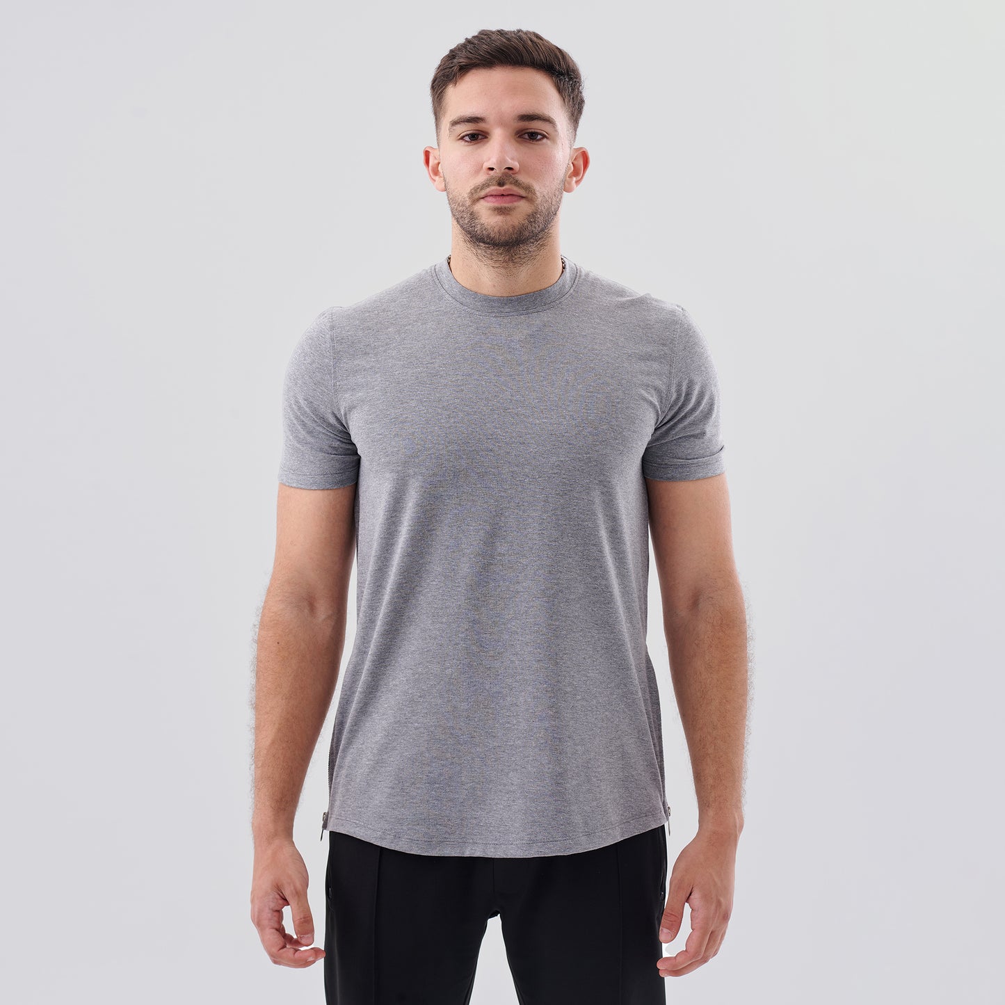 Grey Camo Zipper T-Shirt